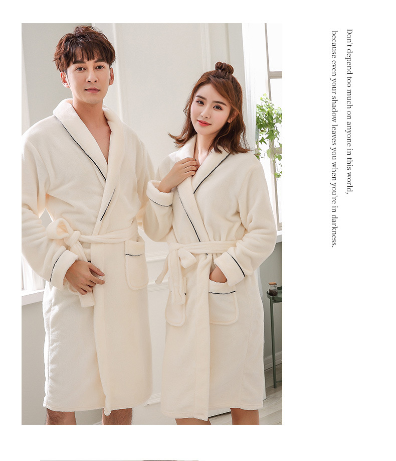 GraceChic GraceChic Autumn And Winter Thickened Flannel Couple's Coral Fleece Pajamas Bathrobe_voghion.com