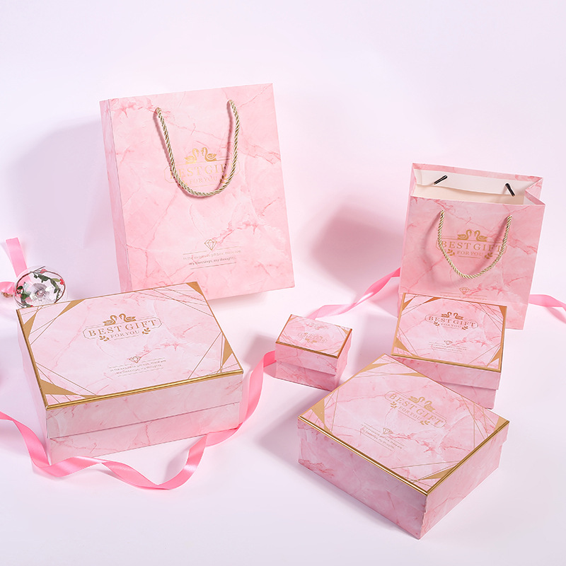 Pink Marble Gift Box Gift Packaging Box...