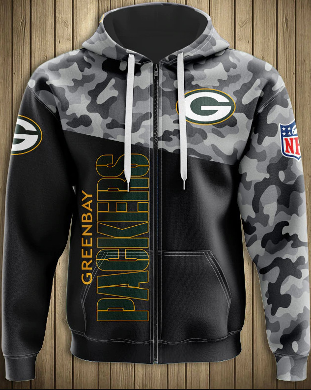 Sports series football camouflage  3D Digital printing Cardigan zipper Long sleeve Hooded Sweater