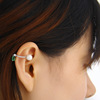 Fashionable green elegant advanced earrings from pearl, no pierced ears
