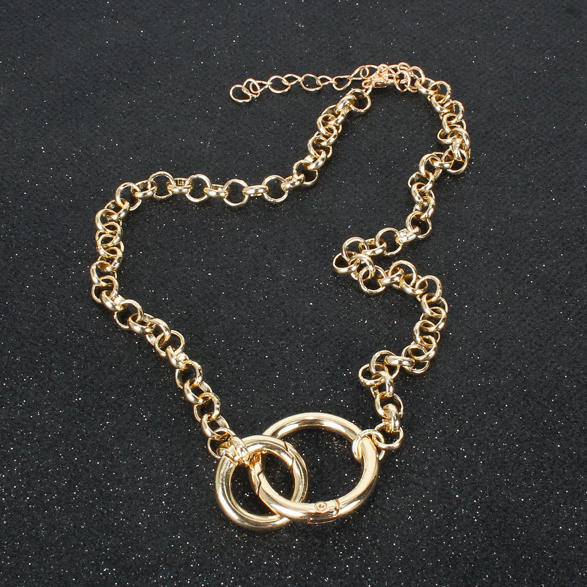 New Fashion Double Ring Pendant Pure Alloy Series Necklace Wholesale display picture 4