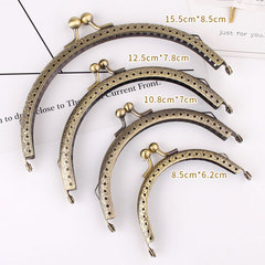 Arched pressed floral gold square handmade fabric DIY bronze color size gold mouth material handle hanging ear bag accessories