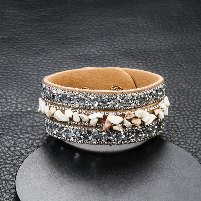 Fashion irregular colorful crystal gravel bracelet