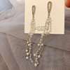 Long crystal earings, advanced earrings with tassels, silver needle, city style, high-quality style, 2020, internet celebrity, silver 925 sample