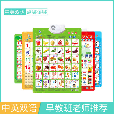 乐乐鱼有声挂图汉语拼音字母表拼读训练声母韵母整体认读一件代发