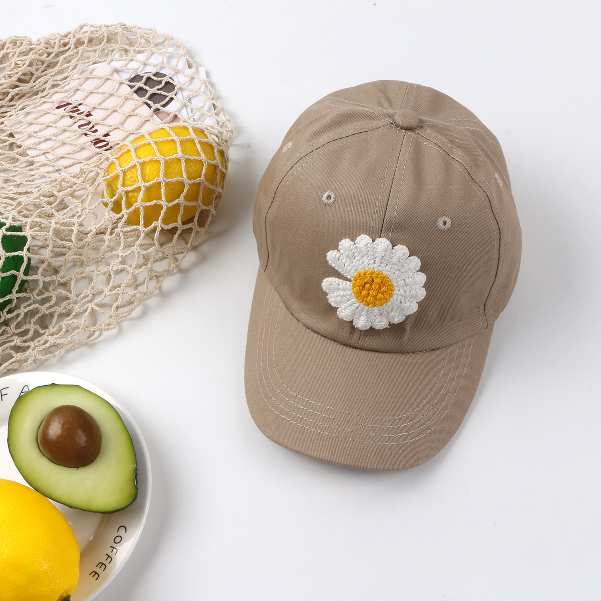 Children's Daisy Sun Flower Baseball Cap Korean Hip-hop Solid Color Cap Wholesale Nihaojewelry display picture 5