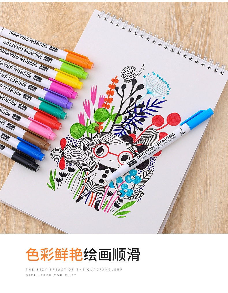 8060-12荧光色05针管笔_07