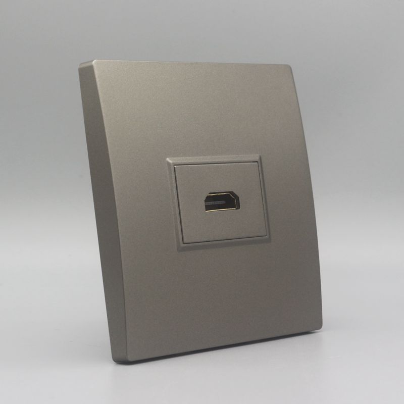 深灰色86型一位HDMI弯头直插面板高清显示器电脑数字电视墙壁插座