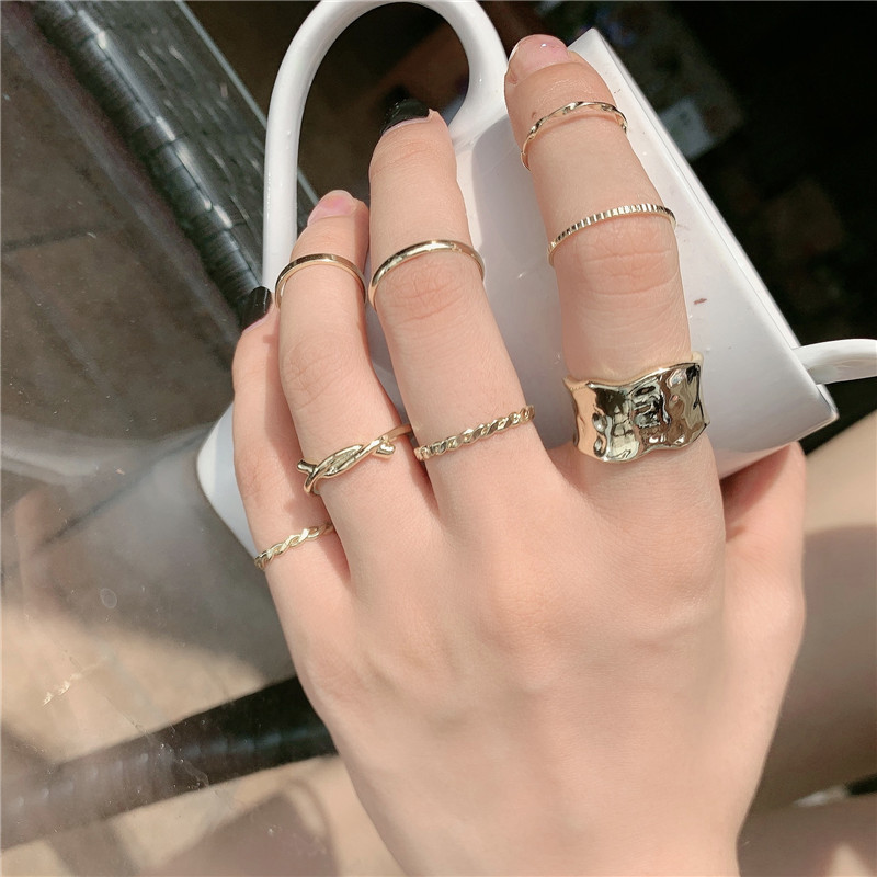 Twisted Ring Set Sense Finger Ring Plain Ring Wholesale Nihaojewelry display picture 6