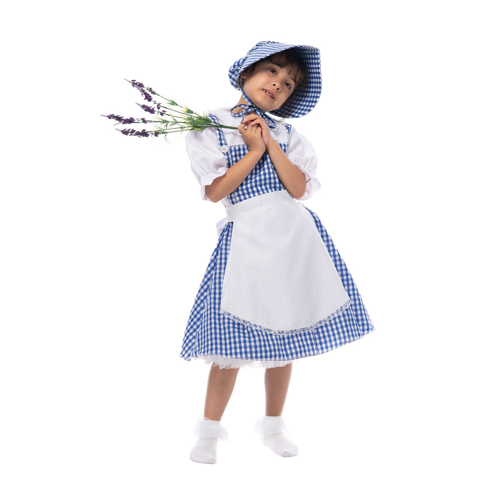 Nový halloweenský kostým Dolores z roku 2020, malý dámský kostým farmářky s platformou a tanečními šaty ve stylu Fresh Field._voghion.com