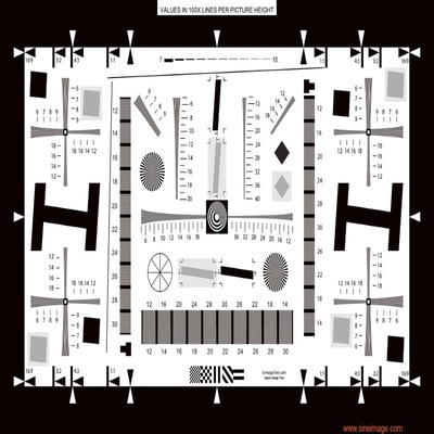 ISO12233分辨率测试卡(增强型),拥有以下型号:0.5,1,2,4,8倍