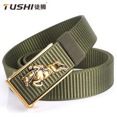 2020 New Toothless Automatic Buckle Thick Nylon Belt for Men Business Casual Alloy Buckle Belt Outdoor Breathable