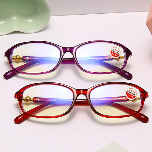 Elderly women's reading glasses high-definition resin full-frame reading glasses anti-blue light radiation reading glasses for women trendy
