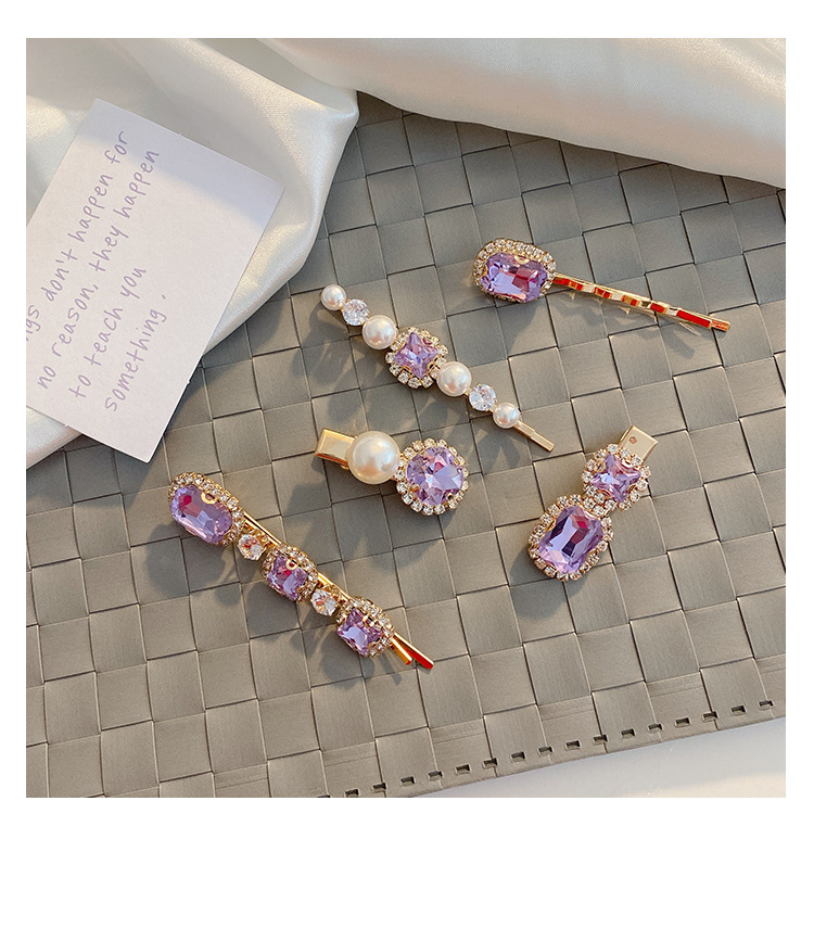 Fashion Geometric Rhinestone Metal Inlay Artificial Gemstones Hair Clip 1 Piece display picture 3