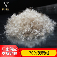 羽绒厂家供应70%水洗灰鸭绒新国标蓬松度羽绒羽毛制品服装填充物