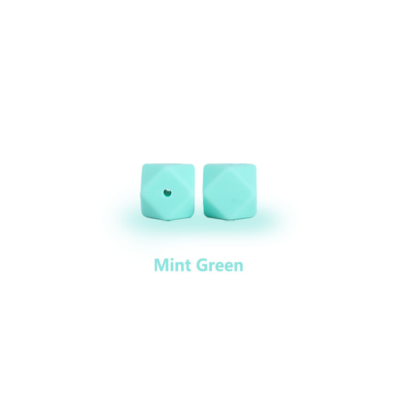 17mm cuentas de silicona octogonal molar juguetes suministros del bebé DIY teether pulsera collar cadena chupete accesorios la joyería