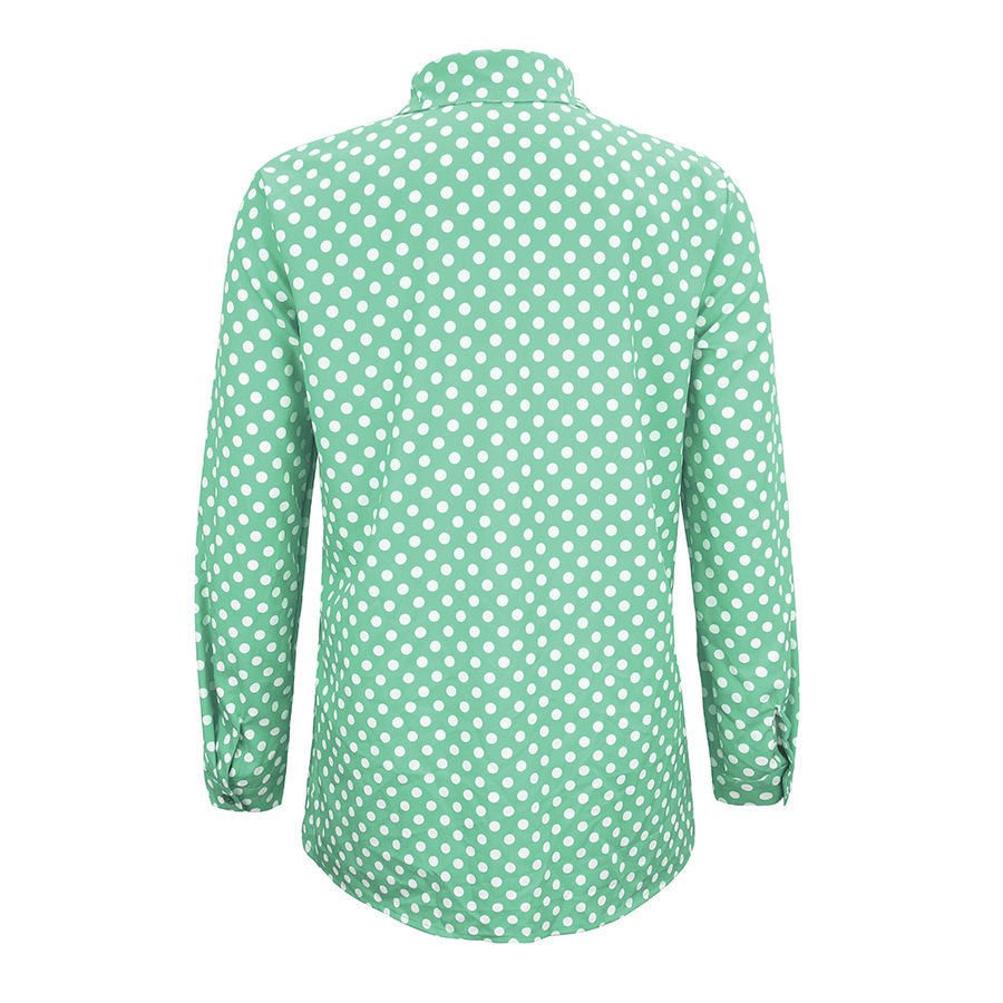  Fashion Polka Dot Top Ladies Long Sleeve Shirt NSAL2091