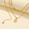 Demi-season square pendant stainless steel, necklace hip-hop style, Korean style, light luxury style