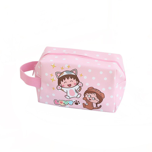 3D Handheld Cosmetic Storage Bag with Totoro and Shin-chan Leather Waterproof Student Pencil Stationery Storage Bag