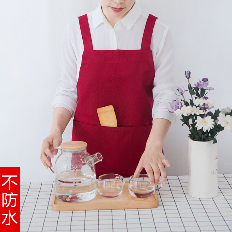 Estilo coreano moda cocina caliente pot tienda de flores frescas alimentos frescos supermercado chef TRABAJO ROPA delantal personalizado LOGO impresión