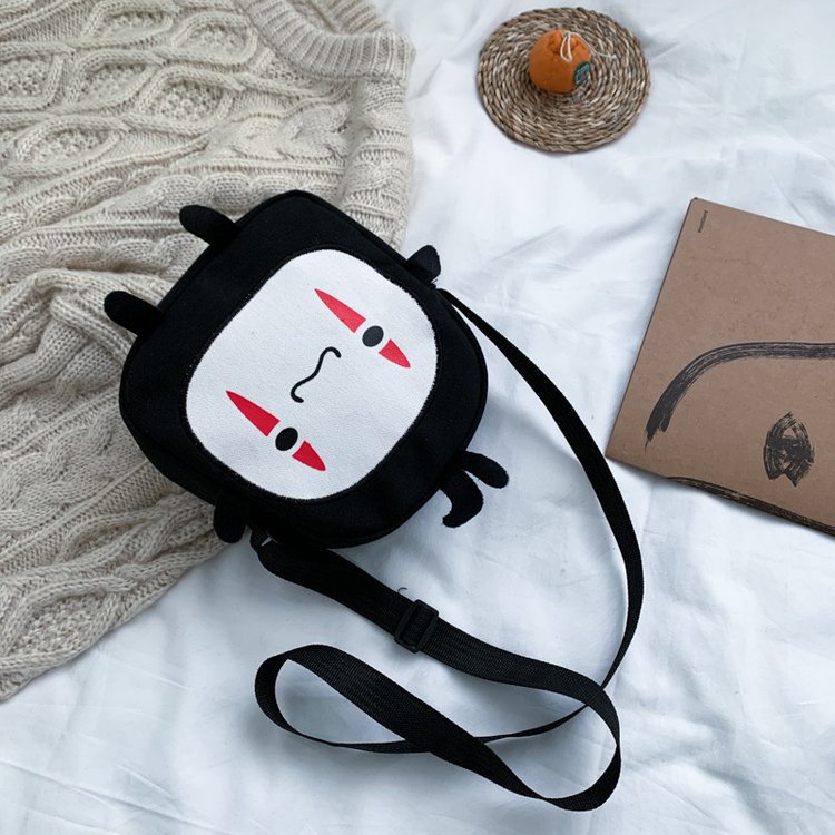 162g Weight Canvas Lining Material Zipper Closure Type Single Shoulder Strap Strap Type Crossbody Bag Bags Type Casual, Shopping Occasion Canvas Material Cartoon Pattern All Seasons Season Women's Gender Cute Style Medium Size Women's Medium Canvas Cartoon Cute Zipper Crossbody Bag 无