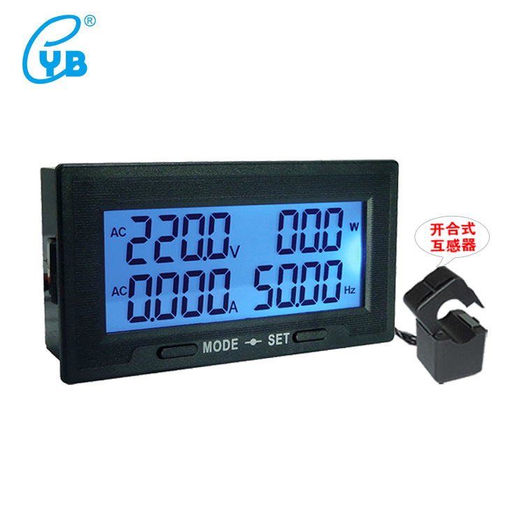 交流数显多功能电压电流功率表数字频率表智能报警AC220v三相380v