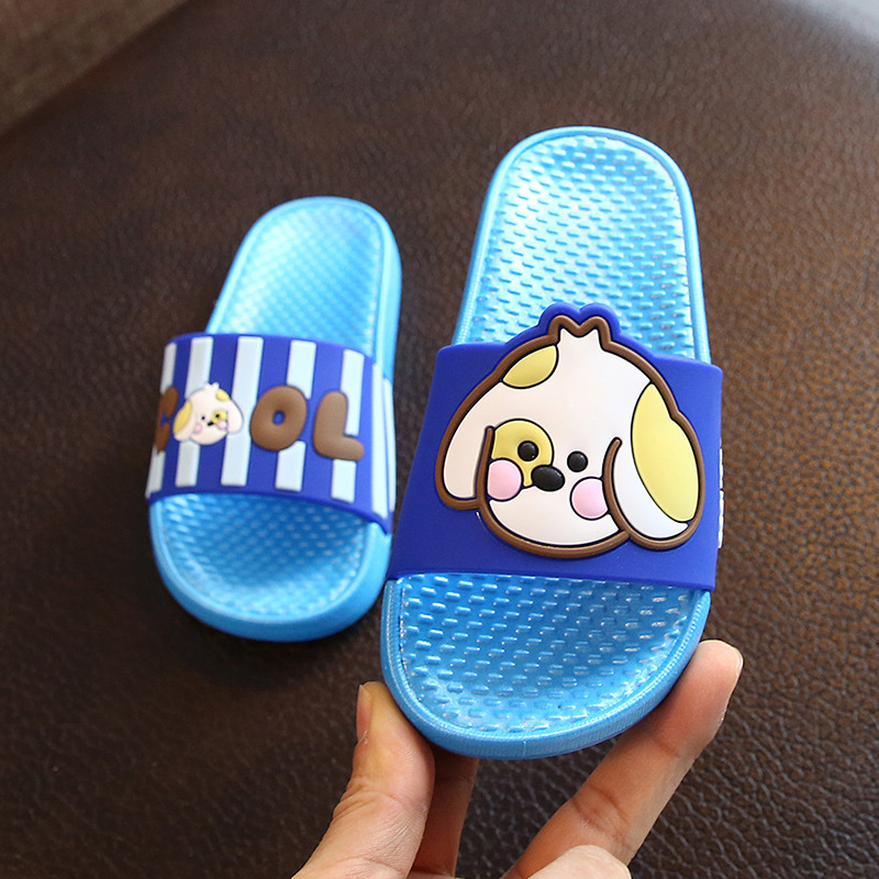 网店代理儿童防滑耐磨透气夏季动物小狗可爱儿童拖鞋一件代发批发