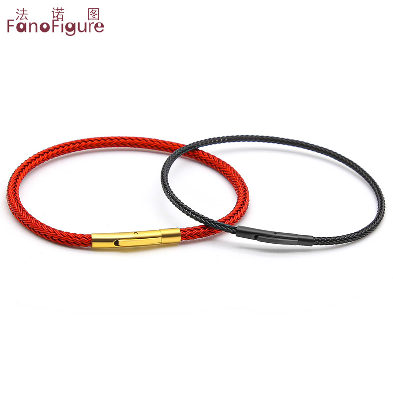 手链绳钢丝编织手绳DIY串珠红绳情侣款可穿珠子饰品手串绳