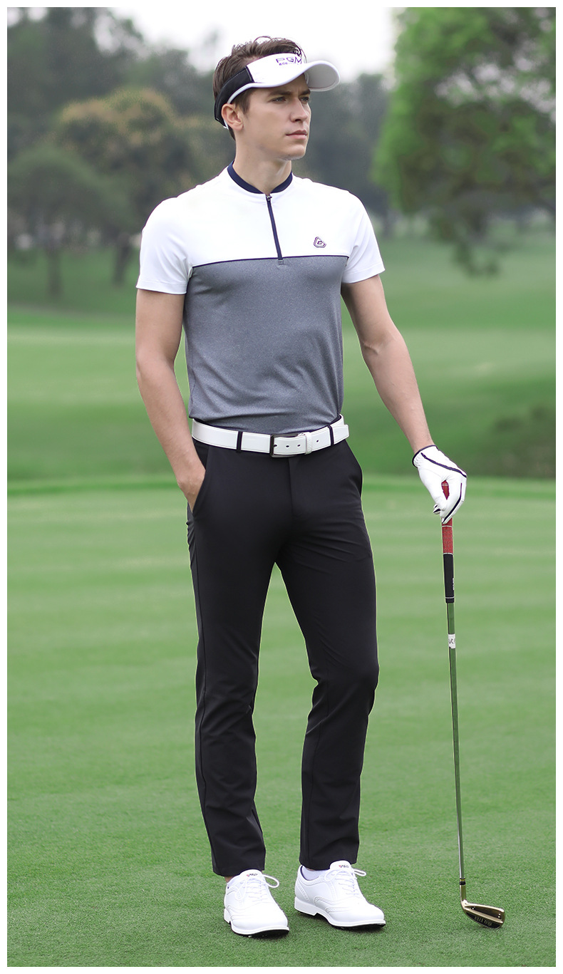 Áo thun golf nam ngắn tay thoáng khí nhanh khô — YF255-Đỏ Trắng, YF247-Áo màu xanh navy xám, YF263 ngắn tay trắng xám, YF255-Trắng Đen chi tiết 8