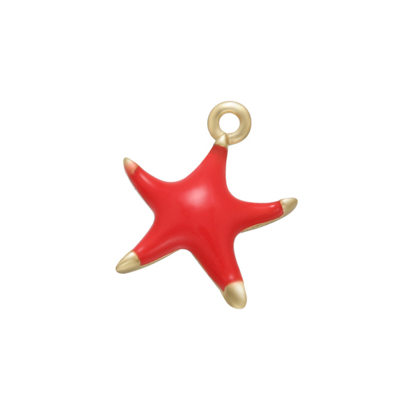 1 Piece Simple Style Star Copper Enamel Jewelry Accessories display picture 2