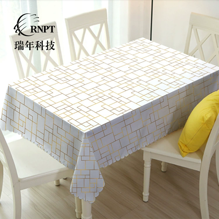 RNPT Ruinan [Новые продукты оптом] Золотая клетчатая скатерть прямоугольный журнальный столик ПВХ водонепроницаемая скатерть