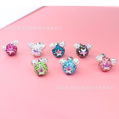 Medical care Needle Anti allergy Straight Bone nail Mickey Mouse Zodiac jewelry Ear Studs Double head