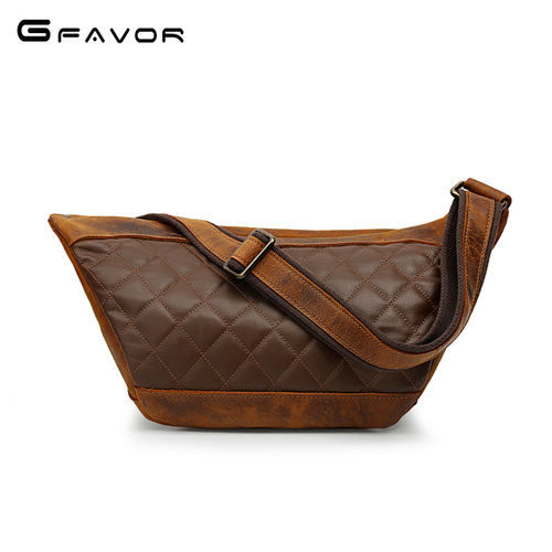 Men's Crossbody Bag Retro Mad Horse Leather Genuine Leather Men's Bag Phone Waist Bag Chest Bag Men's Bags