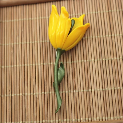 Moon Sunflower Alloy Brooch Enamel Glaze | Yaxa sancaqları - c-yellow