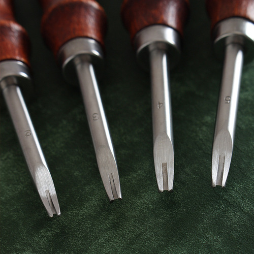 Stainless steel blade is quite sharp, red solid wood handle edger, leather edger, hard leather available 4977