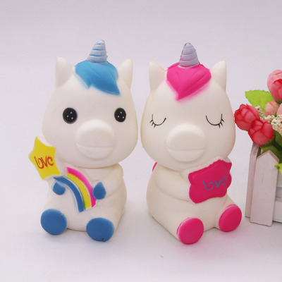 新品推荐 squishy仿真PU慢回弹仿真独角发泡发泄捏捏儿童成人玩具