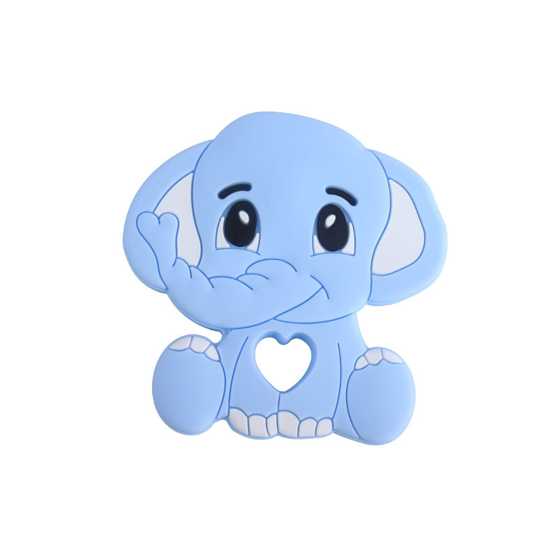 Nuevo clip de pico de pato de plástico elefante mordedor de silicona juguete molar carta de silicona mordedor bebé puede cambiar el nombre