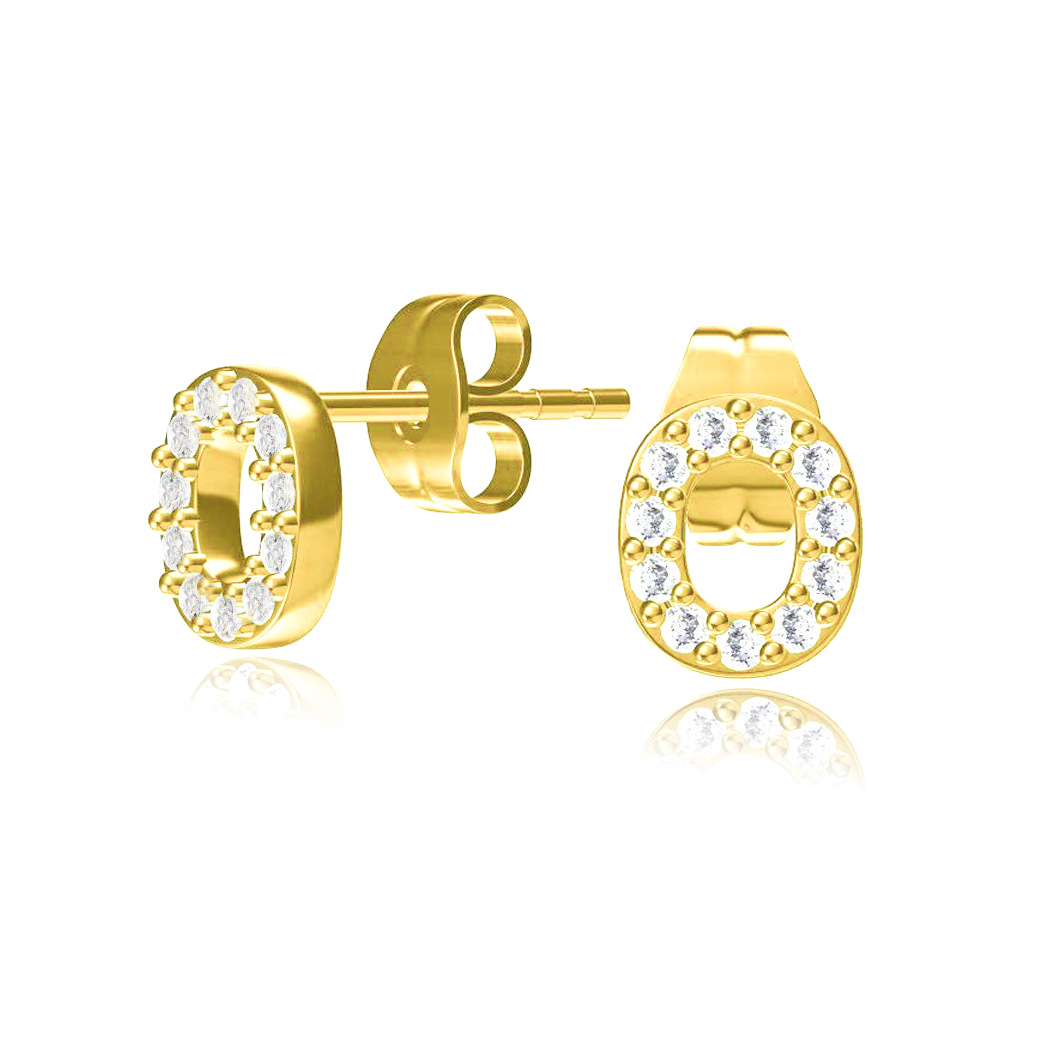 Hot-selling New Letter 26 English Copper Letters Zircon Earring For Women display picture 13