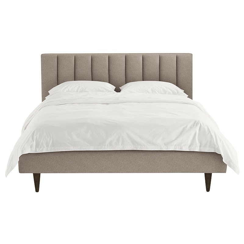 Cama nórdica de tela, muebles de dormitorio sencillos y elegantes, cama suave de tela de algodón y lino de 1,5 m/1,8 m, cama nupcial para dormitorio principal