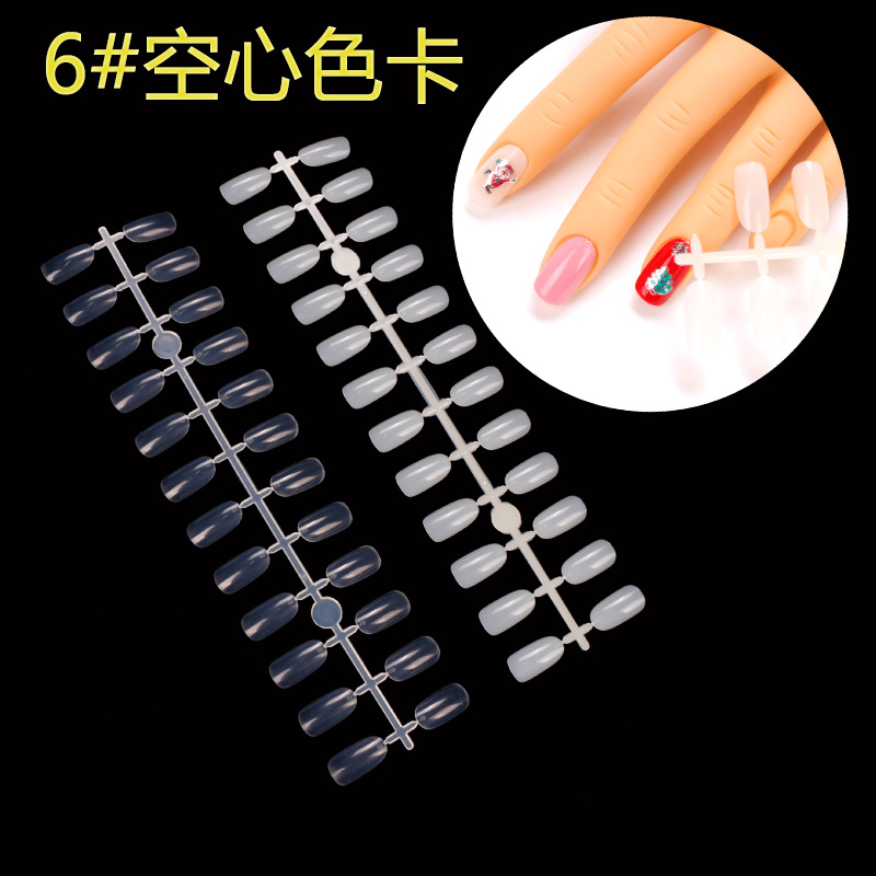 Cruz-Frontera de color de uñas pieza cabeza redonda 6 # tarjeta de color hueco pantalla muestra Tarjeta de color falso clavo tarjeta 240 piezas/bolsa