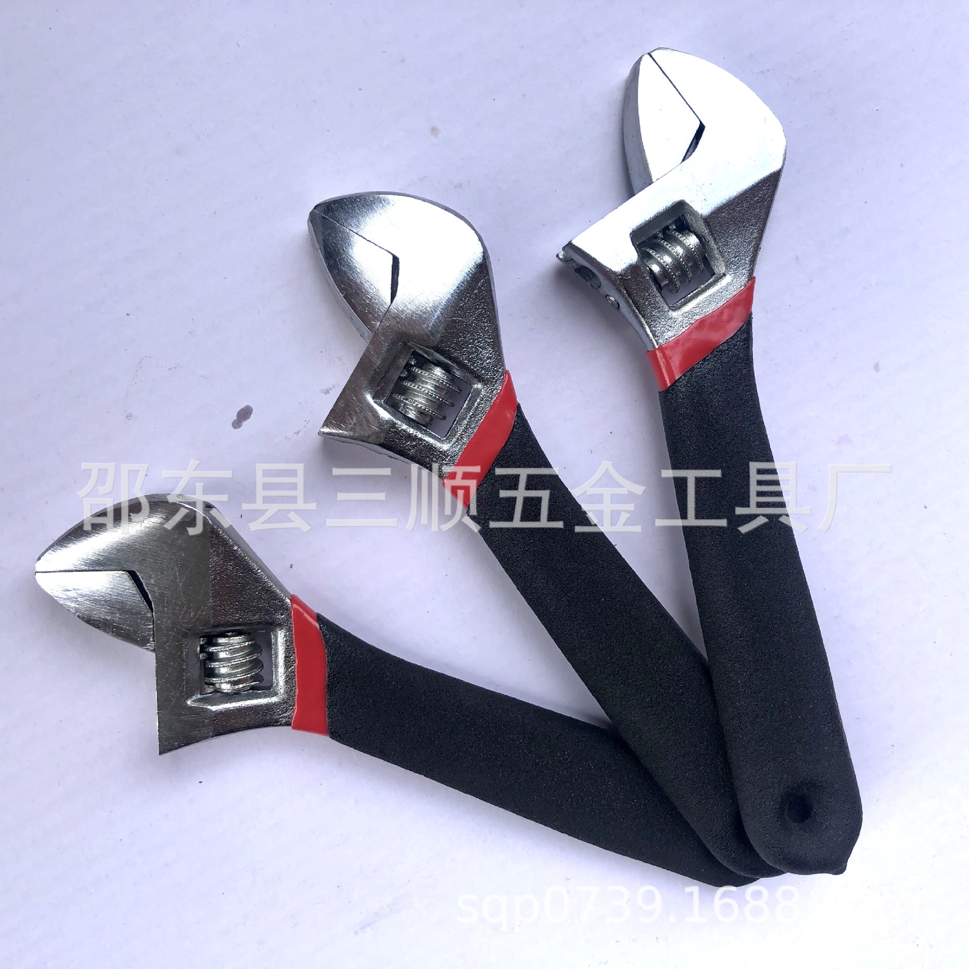 邵东扳手厂家双色沾塑柄6寸8寸10寸12寸活口扳手