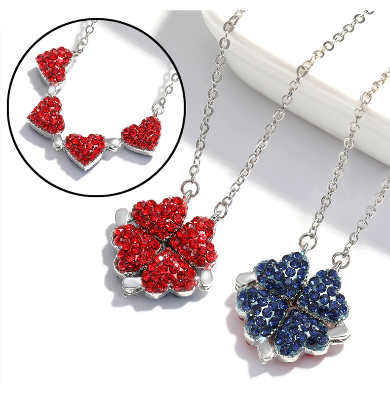 1 Piece Fashion Heart Shape Alloy Inlay Artificial Diamond Womenu0027S Pendant Necklace