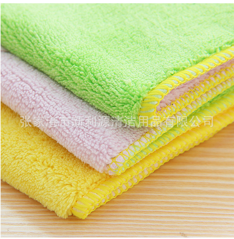 Fiber coral fleece rag household kitchen oil removing dish towel cleaning absorbent scouring pad wholesale