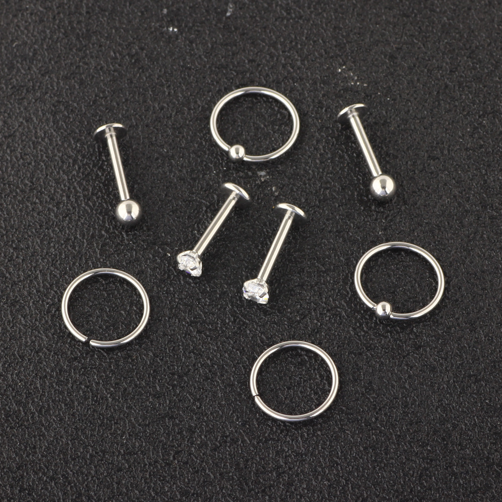 Labret piercing jewelry detail image