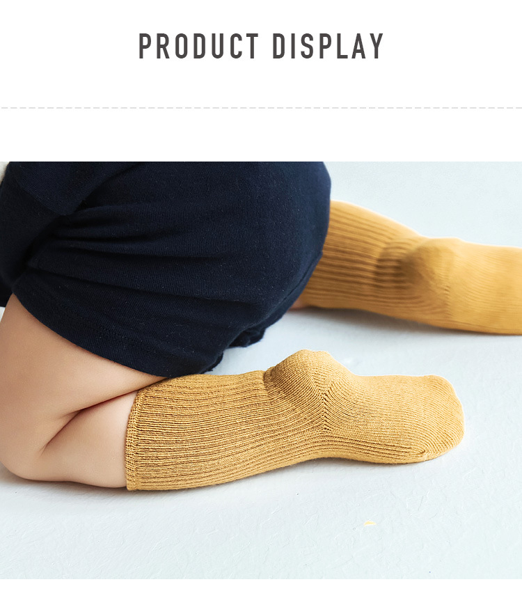 Automne / Hiver Nouveau Style Coton Bébé Chaussettes Couleur Unie Enfants Chaussettes Lâche Bouche En Gros display picture 6