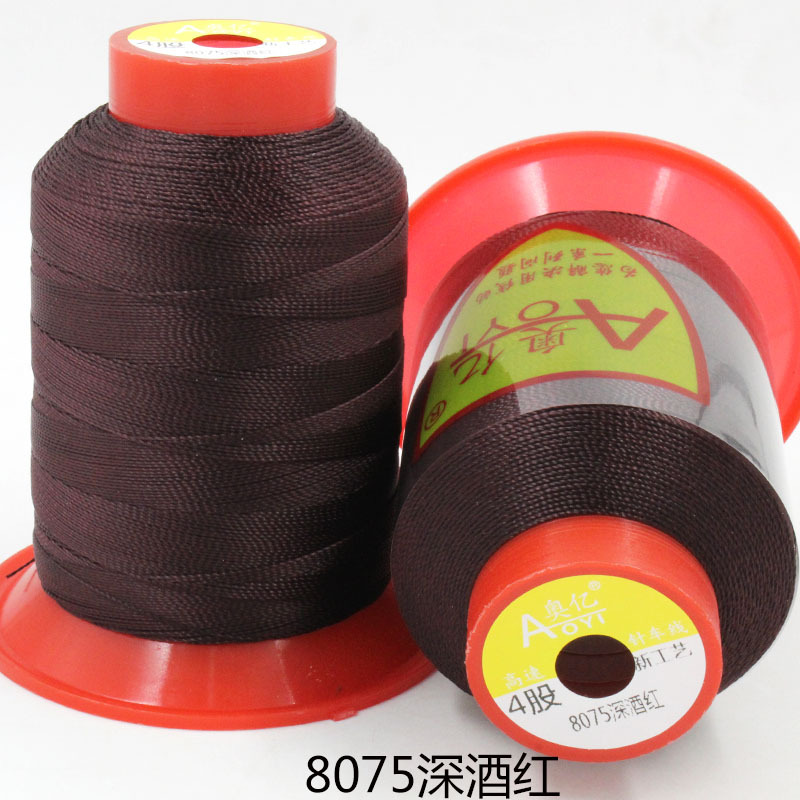 깊은 버건디 8075 의 4 가닥