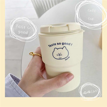 韩国自制便携猫咪咖啡杯水杯 眼镜熊奶茶小巧随手杯牛奶冷饮杯