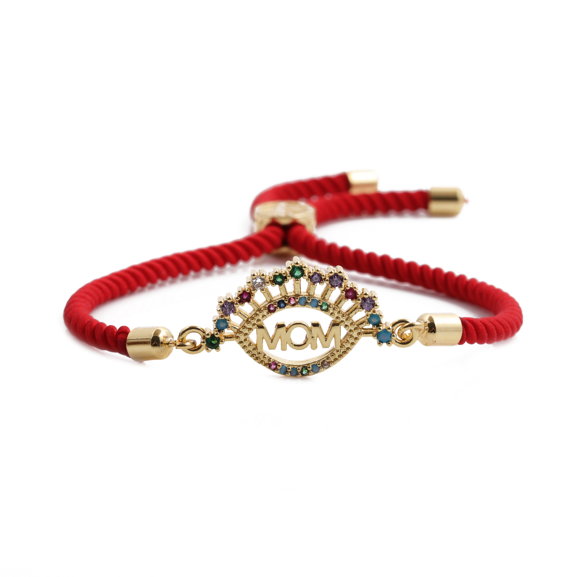 New Micro-inlaid Mom Black Rope Color Rope Red Rope Chain Bracelet For Women display picture 1