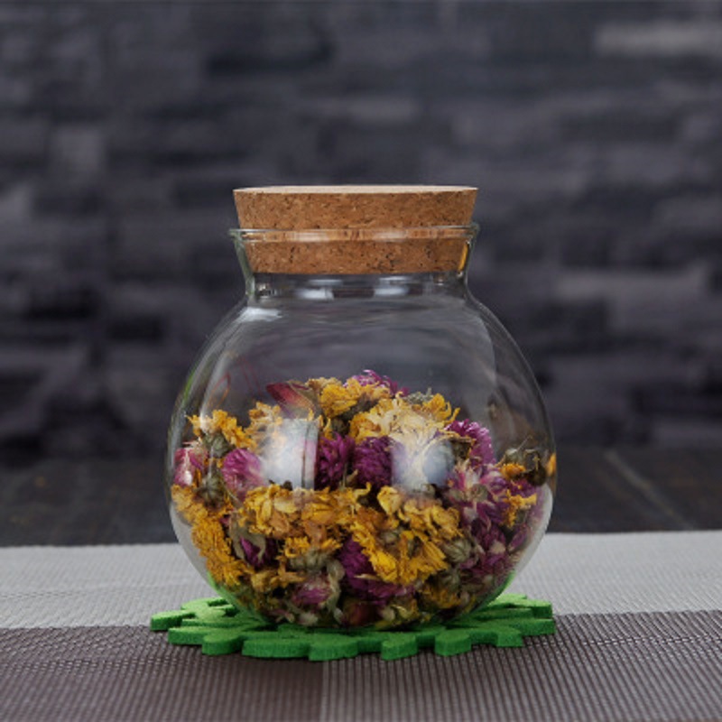 Tanque de almacenamiento de vidrio borosilicato con tapa redonda pimienta material grande almacenamiento de gran diámetro tanque sellado tanque de peces de vidrio pequeño