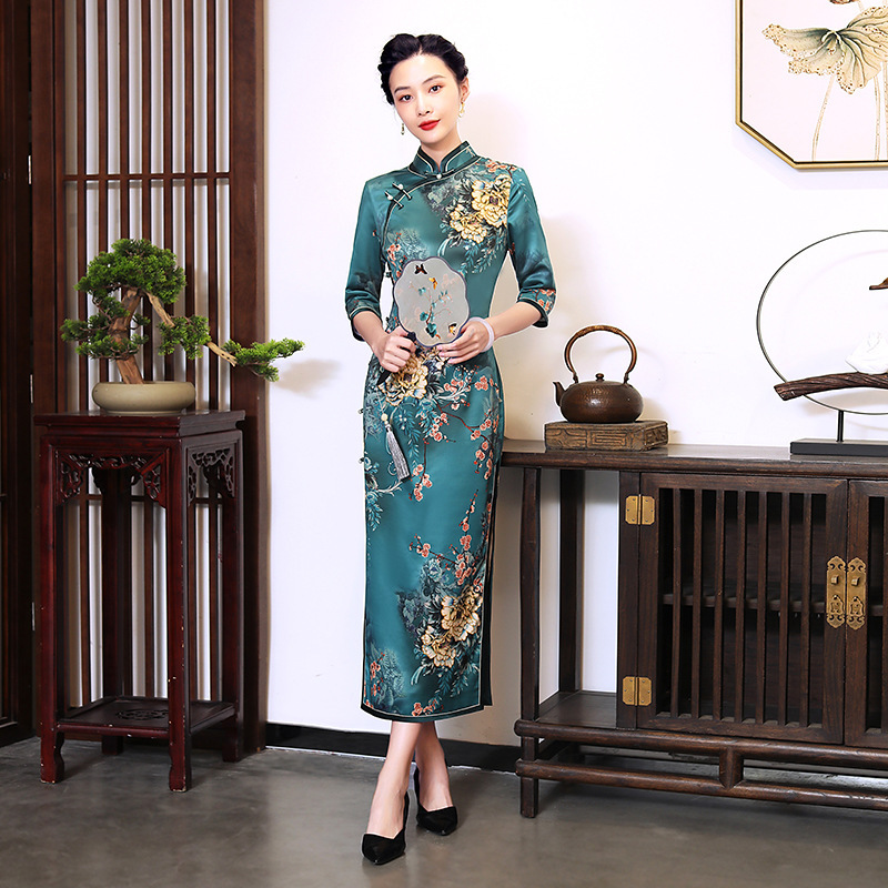 chinese dress ladies Womens But different computer monitor display colors differently. Black Modern Chinese Dress |